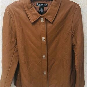 Dialogue Brown Leather Jacket